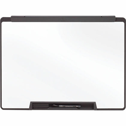 Quartet Motion Cubicle Whiteboard - 36x24’’ - White Melamine - Black Frame - Dry Erase Boards