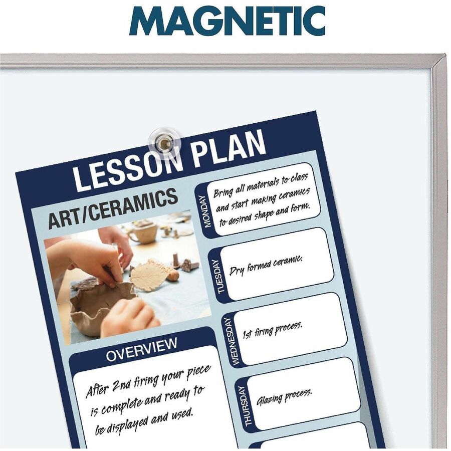 Quartet Porcelain Magenetic Whiteboard - 72" (6 ft) Width x 48" (4 ft) Height - White Porcelain Surface - Silver Aluminum Frame - Horizontal - Magnetic - 1 Each