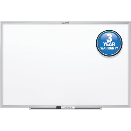Quartet Classic Whiteboard - 96" (8 ft) Width x 48" (4 ft) Height - White Melamine Surface - Silver Aluminum Frame - Horizontal/Vertical - Durable, Smooth Surface, Flexible - 1 Each - TAA Compliant
