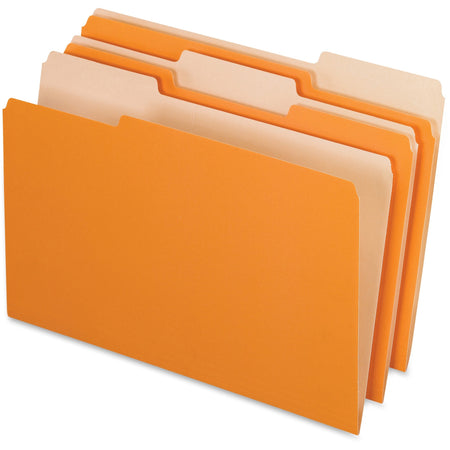 Pendaflex 1/3 Tab Cut Legal Recycled Top Tab File Folder - 8 1/2" x 14" - Orange - Acid-free - 10% Recycled - 100 / Box