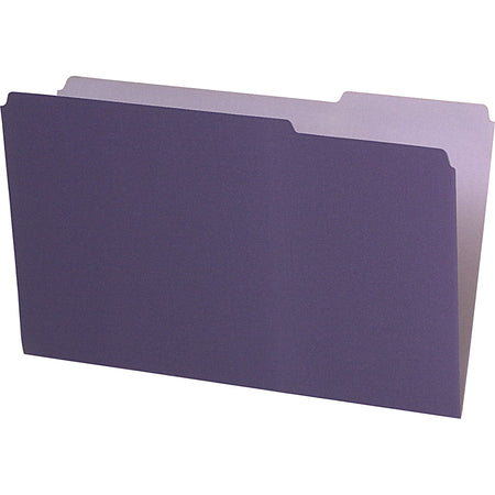Pendaflex 1/3 Tab Cut Legal Recycled Top Tab File Folder - 8 1/2" x 14" - Violet - Acid-free - 10% Recycled - 100 / Box