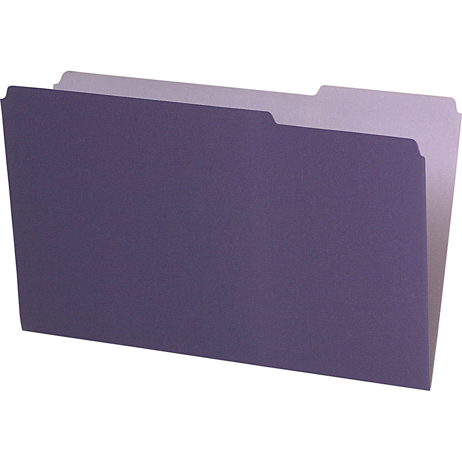 Pendaflex 1/3 Tab Cut Legal Recycled Top Tab File Folder - 8 1/2" x 14" - Violet - Acid-free - 10% Recycled - 100 / Box