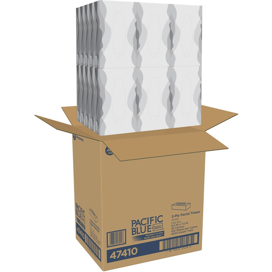 Envision Flat Box Facial Tissue - Top