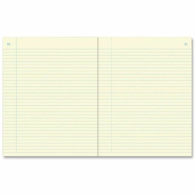 Rediform Chemistry Notebook - 60 Sheets - Perfect Bound - 7 1/2" x 9 1/4" Sheet Size - Green Paper - Blue Stiff Cover - Numbered - Recycled - 1 Each