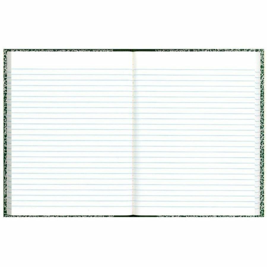 Rediform Center Sewn Lab Notebook - 96 Sheets - Sewn - 7 1/8" x 10 1/8" Sheet Size - White Paper - Green Marble Cover - Recycled - 1 Each