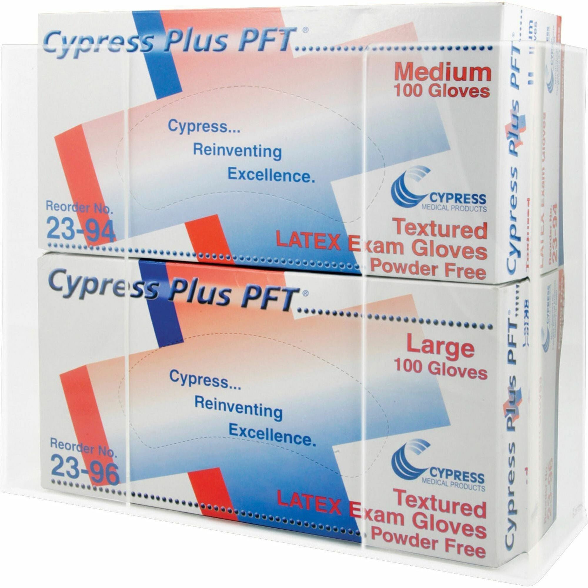 Kantek Double Glove Box Dispenser - 10.7" Height x 10.3" Width x 3.8" Depth - Acrylic - Clear - 1 Each