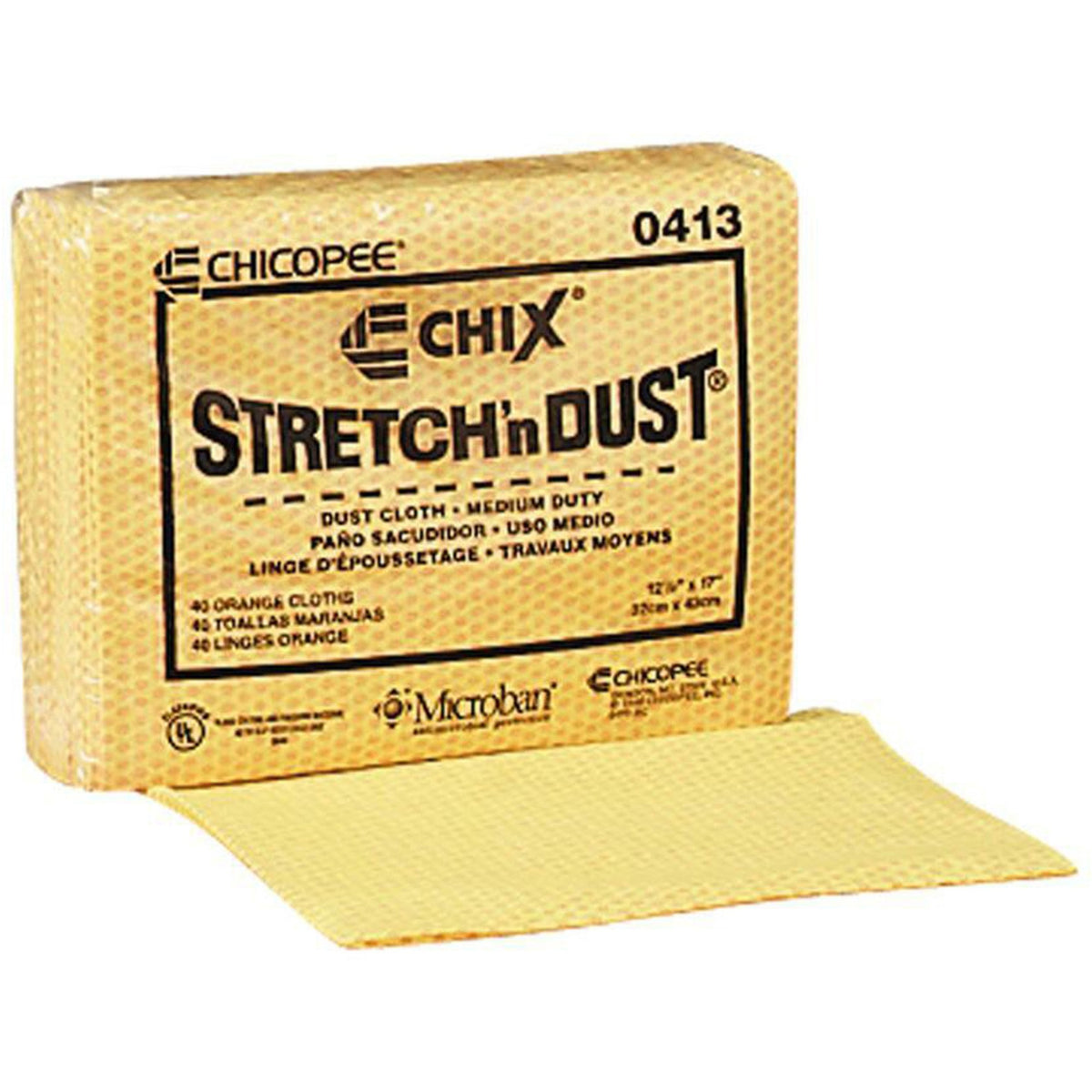 Chicopee Chicopee Stretch'n Dust Dusting Towel - 12.60" Width x 17" Length - Yellow, Orange - 40/Bag - 10 / Carton