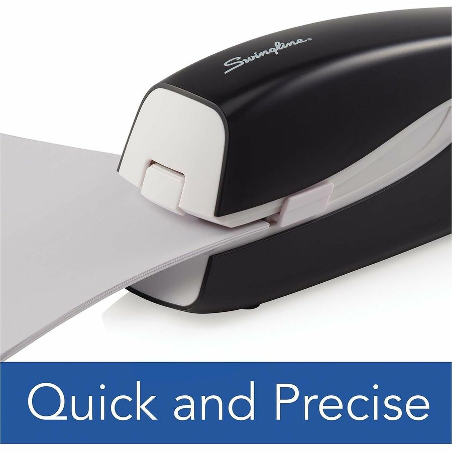 Swingline Portable Electric Stapler - Staples Upto 20 Sheet of 20lb Paper - Holds Upto 210 Staple - Full Strip - Staple Size: 0.25" - 6 x AA - Black - Plastic - 1 Each