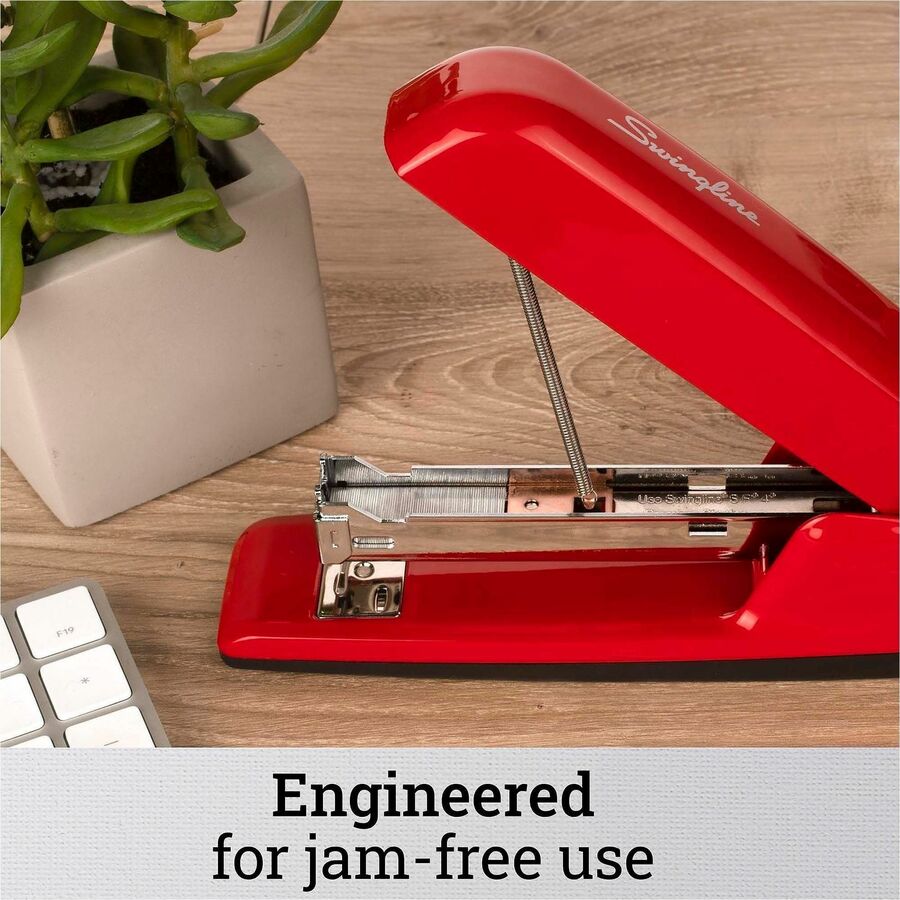 Swingline 747 Rio Red Stapler - Staples Upto 25 Sheet of 20lb Paper - Holds Upto 210 Staple - Full Strip - Staple Size: 0.25" - Rio Red - Metal, Die-cast - 1 Each