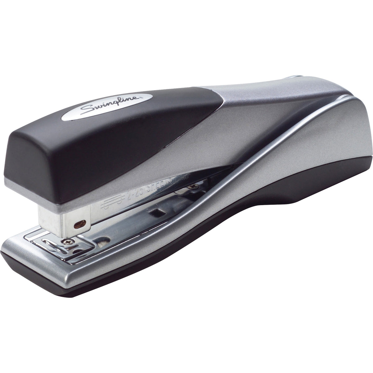 Swingline Optima Grip Stapler - Staples Upto 25 Sheet of 20lb Paper - Holds Upto 210 Staple - Full Strip - Staple Size: 0.25" - Silver - Metal - 1 Each