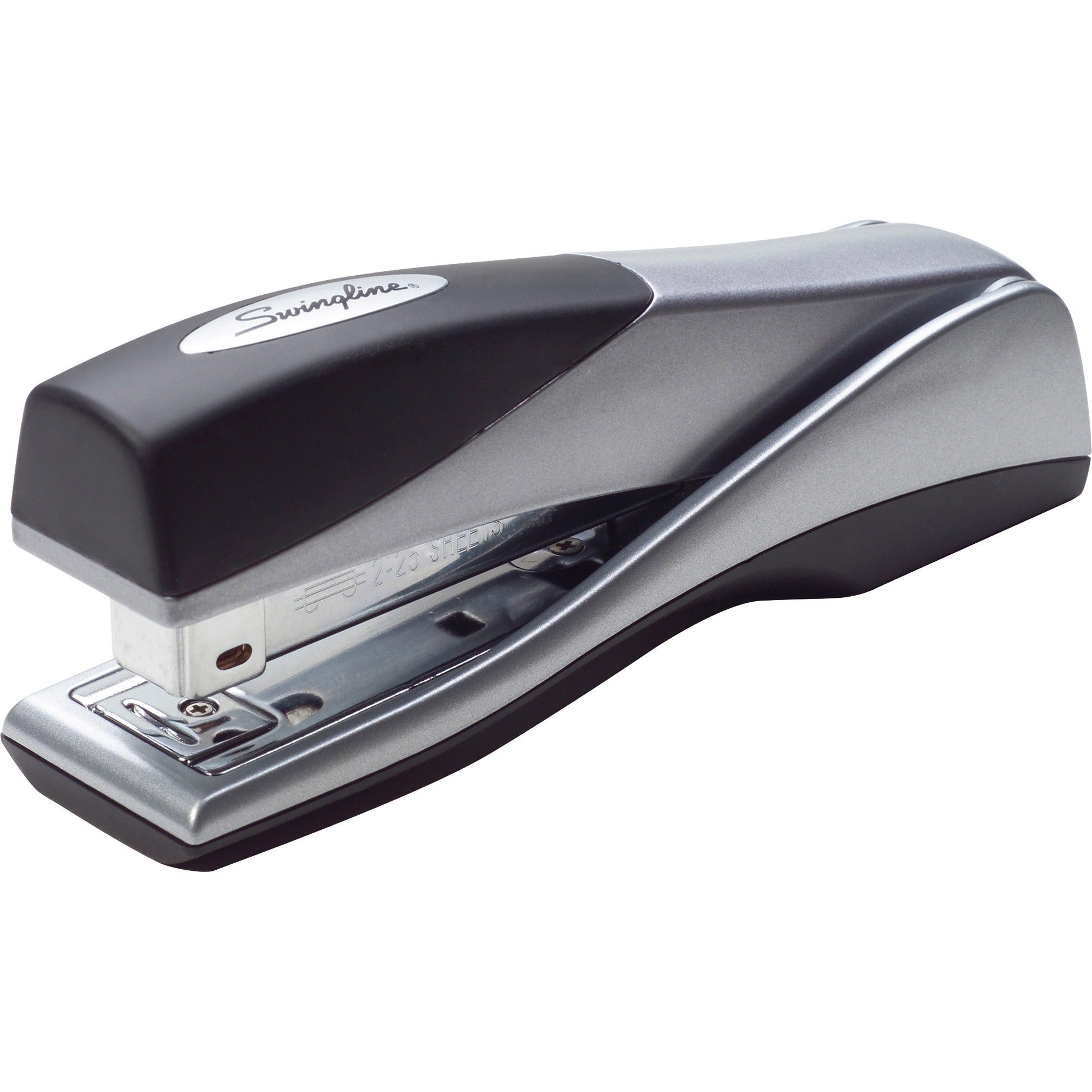 Swingline Optima Grip Stapler - Staples Upto 25 Sheet of 20lb Paper - Holds Upto 210 Staple - Full Strip - Staple Size: 0.25" - Silver - Metal - 1 Each