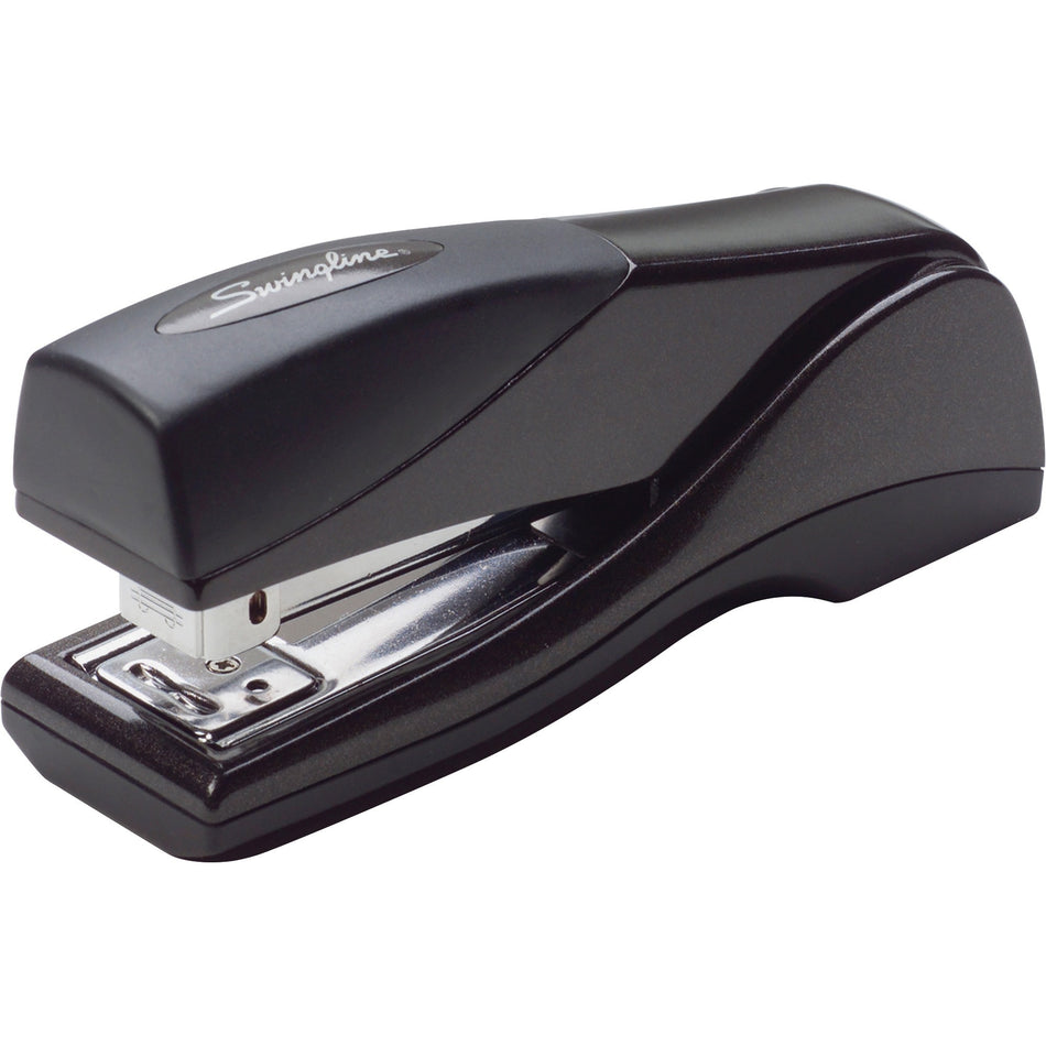 Swingline Optima Grip Compact Stapler - Staples Upto 25 Sheet of 20lb Paper - Holds Upto 105 Staple - Half Strip - Staple Size: 0.25" - Graphite Black - Metal - 1 Each