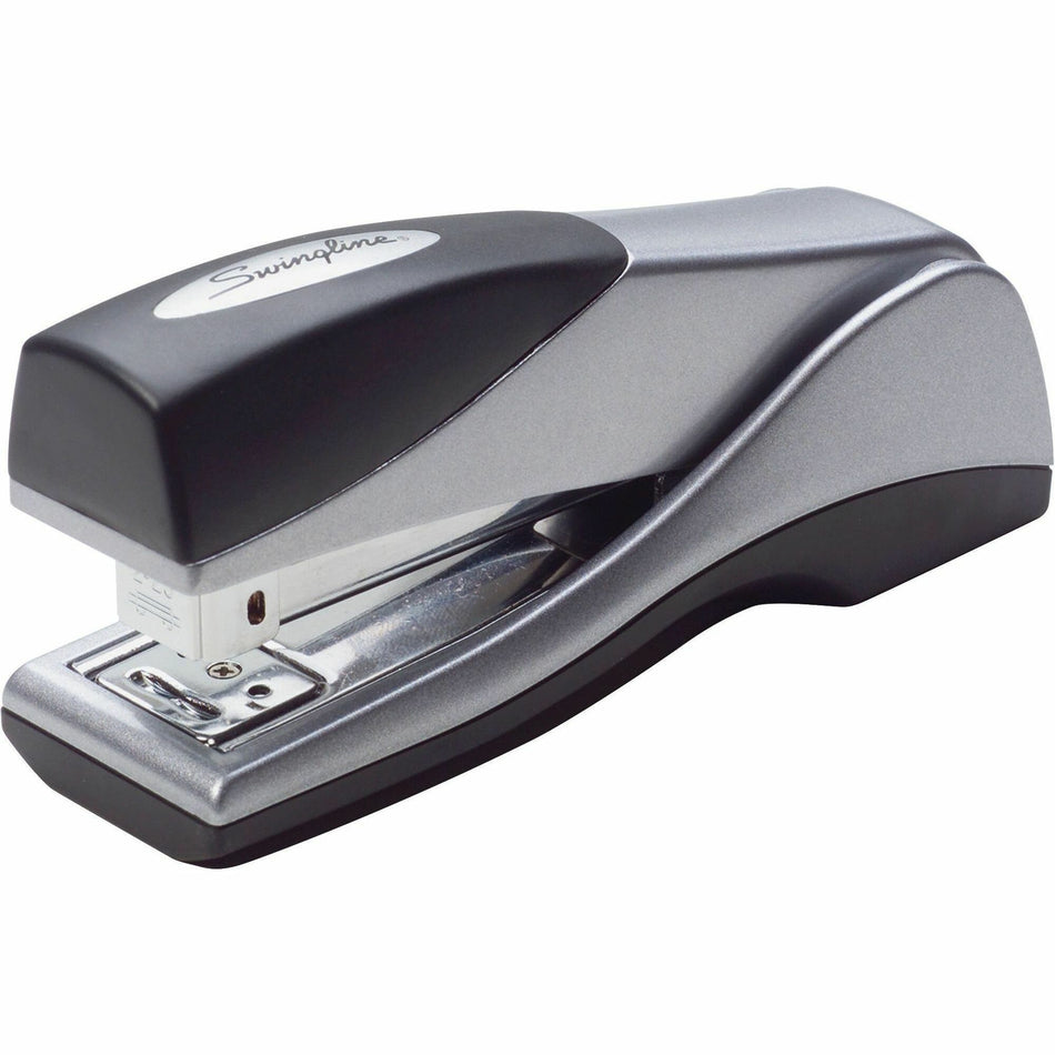 Swingline Optima Grip Compact Stapler - Staples Upto 25 Sheet of 20lb Paper - Holds Upto 105 Staple - Half Strip - Staple Size: 0.25" - Silver - Metal - 1 Each
