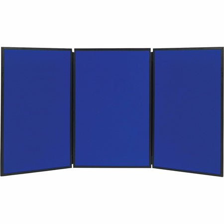 Quartet Show-It! 3-sided Display System - 36" Board Height x 72" Board Width - Gray Fabric, Blue Surface - Dual Sided, Lightweight, Resilient, Durable, Tackable - 3 - 1 Each