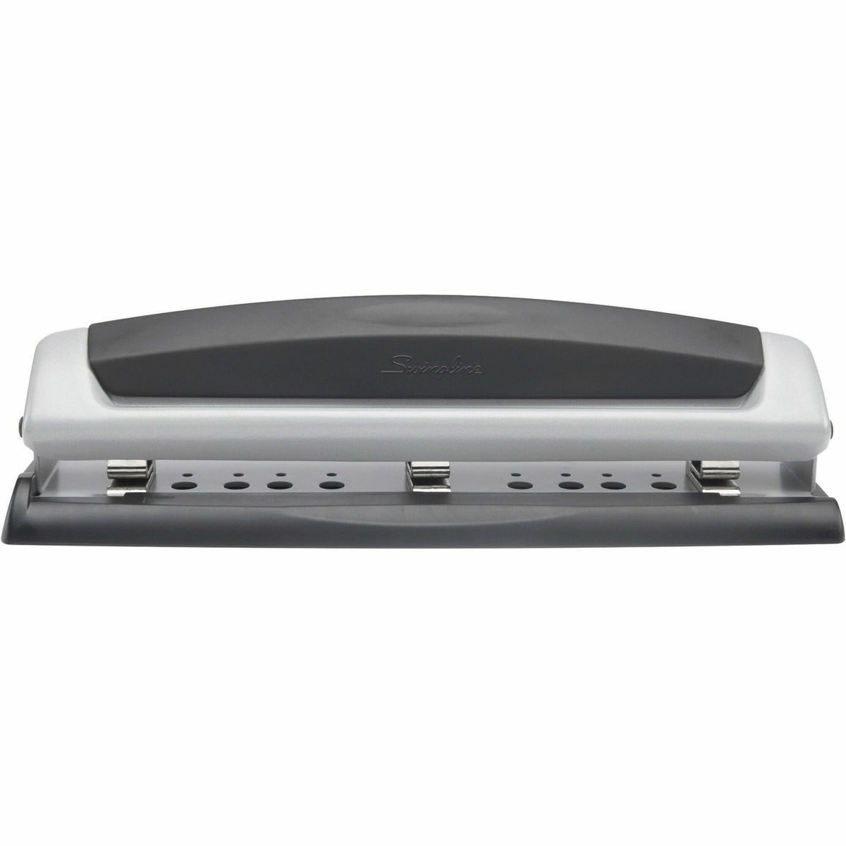 Swingline Precision Pro Desktop Punch - 3 Punch Head(s) - 10 Sheet - 9/32" Punch Size - Metal - Black, Silver