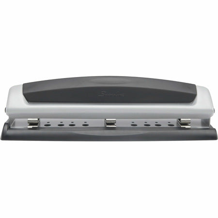 Swingline Precision Pro Desktop Punch - 3 Punch Head(s) - 10 Sheet - 9/32" Punch Size - Metal - Black, Silver