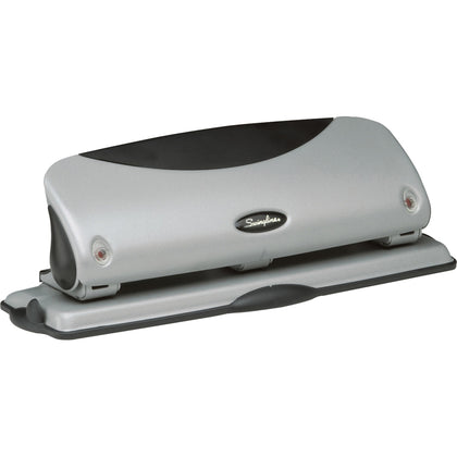 Swingline EasyView Desktop Punch: Efficient 3-Hole Punch - Black/Silver - Paper Punches