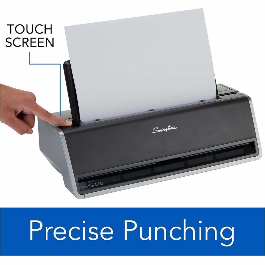 Swingline Commercial Electric Punch - 3 Punch Head(s) - 28 Sheet - 9/32" Punch Size - Black, Gray