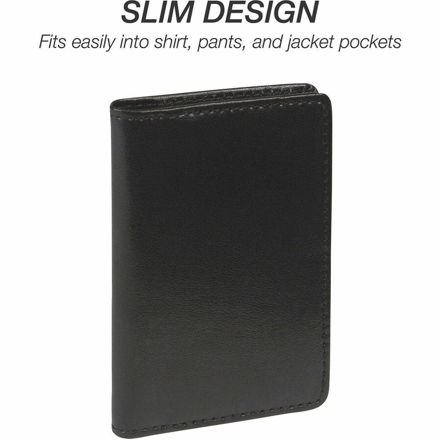 Samsill Regal Carrying Case (Wallet) Business Card - Black - Front
