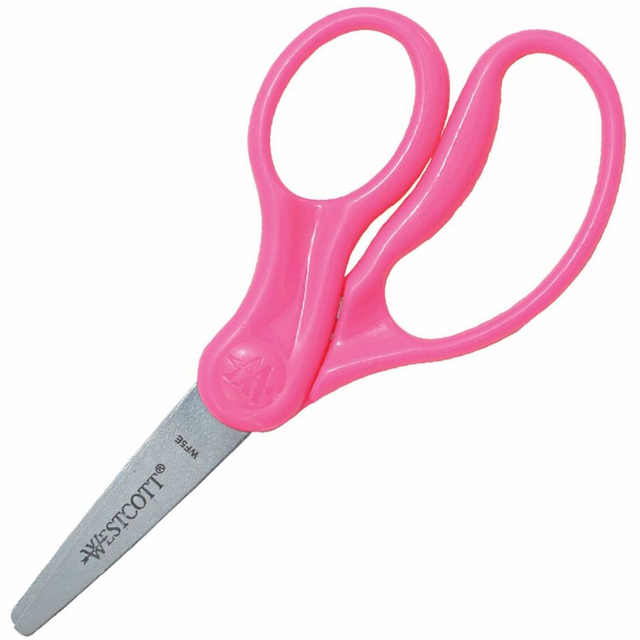 Westcott 5" Kids Pointed Tip Scissors - 5" Overall Length - Straight-left/right - Stainless Steel - Pointed Tip - Assorted - 1 Each