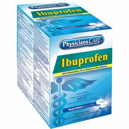 PhysiciansCare Ibuprofen Tablets - For Headache, Muscular Pain, Toothache, Arthritis, Backache, Menstrual Cramp - 2/Packet - 50 / Box