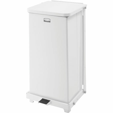 Rubbermaid Commercial Defenders Steel Step Can - 6.50 gal - White - Waste Containers & Lids
