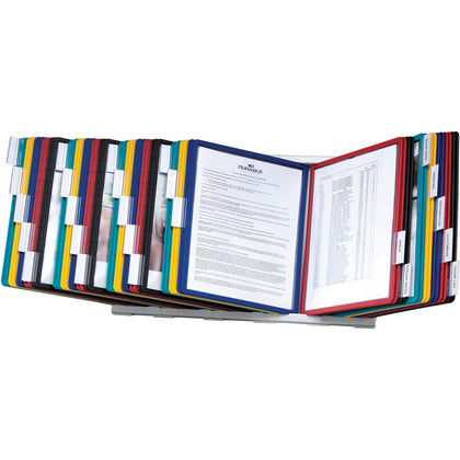 DURABLE InstaView Desktop Reference System: 10-Panel Letter Size Support - Expandable - Catalog Racks/Reference Display