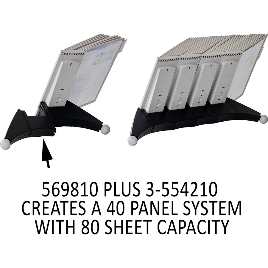 DURABLE Sherpa Desk Extension - Desktop - 10 Panels - Support Letter 8.50" x 11" Media - Expandable - Gray - 1 Each