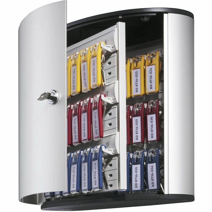 DURABLE 36 Key Brushed Aluminum Cabinet - Left