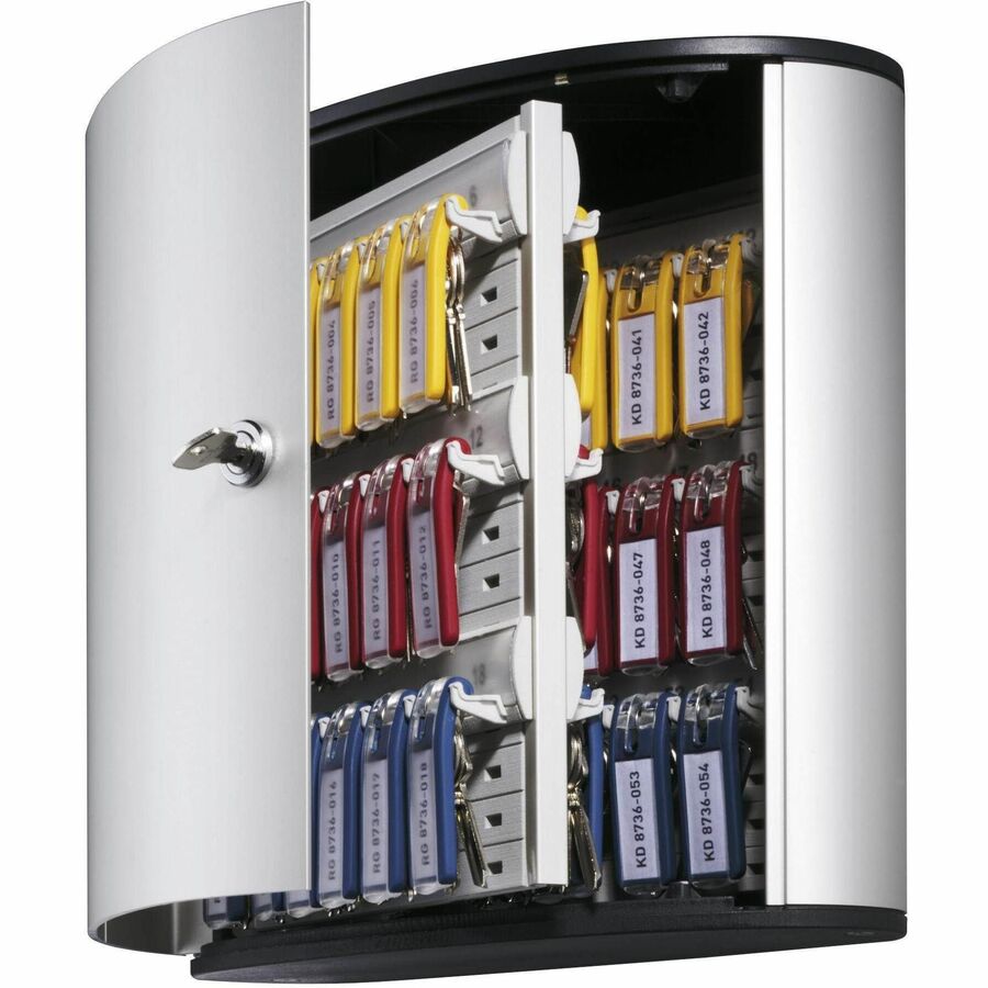 DURABLE 54 Key Brushed Aluminum Cabinet - Left