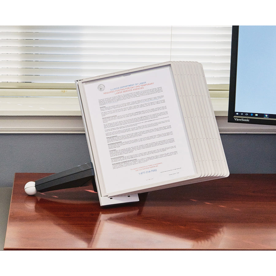 DURABLE Sherpa Desk Reference System - Desktop - 10 Panels - Support Letter 8.50" x 11" Media - Expandable - 1 Each