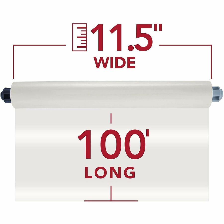 GBC EZ Load Blue End Cap Laminating Roll Film - Laminating Pouch/Sheet Size: 12" Width x 300 ft Length x 1.70 mil Thickness - Glossy - Clear - Polyester - 2 / Box