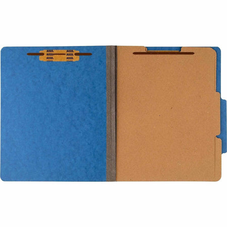 ACCO Letter Classification Folder - 3" Folder Capacity - 8 1/2" x 11" - 6 Fastener(s) - 1" Fastener Capacity - 2 Divider(s) - 6 pt. - Pressboard, Tyvek - Sky Blue - 10 / Box