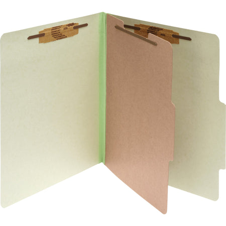 ACCO Legal Classification Folder - 2" Folder Capacity - 8 1/2" x 14" - 4 Fastener(s) - 1" for Folder - 1 Divider(s) - 4 pt. - Pressboard, Tyvek - Leaf Green - 10 / Box