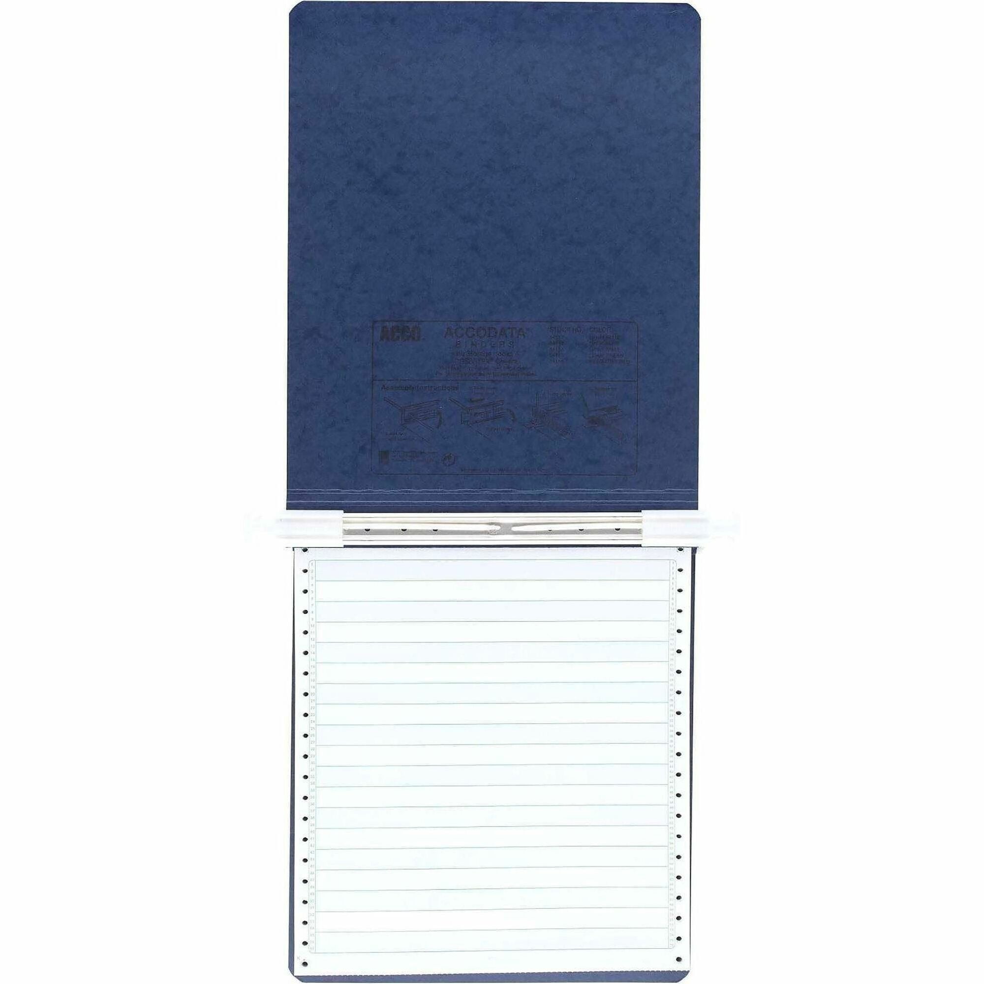 ACCO PRESSTEX Unburst Sheet Covers - 6" Binder Capacity - 9 1/2" x 11" Sheet Size - Dark Blue - Recycled - Retractable Filing Hooks, Hanging System, Moisture Resistant, Water Resistant - 1 Each