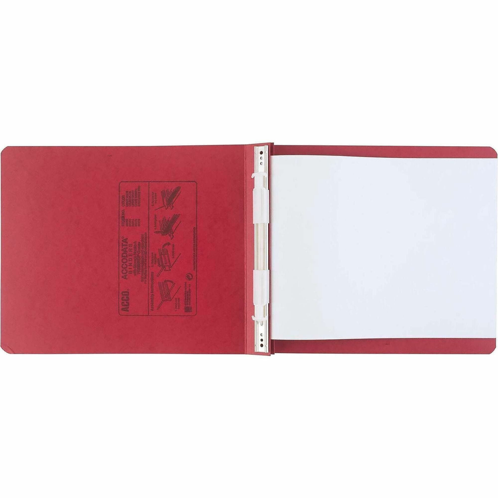 ACCO PRESSTEX Unburst Sheet Covers - 6" Binder Capacity - 9 1/2" x 11" Sheet Size - Executive Red - Recycled - Retractable Filing Hooks, Hanging System, Moisture Resistant, Water Resistant - 1 Each