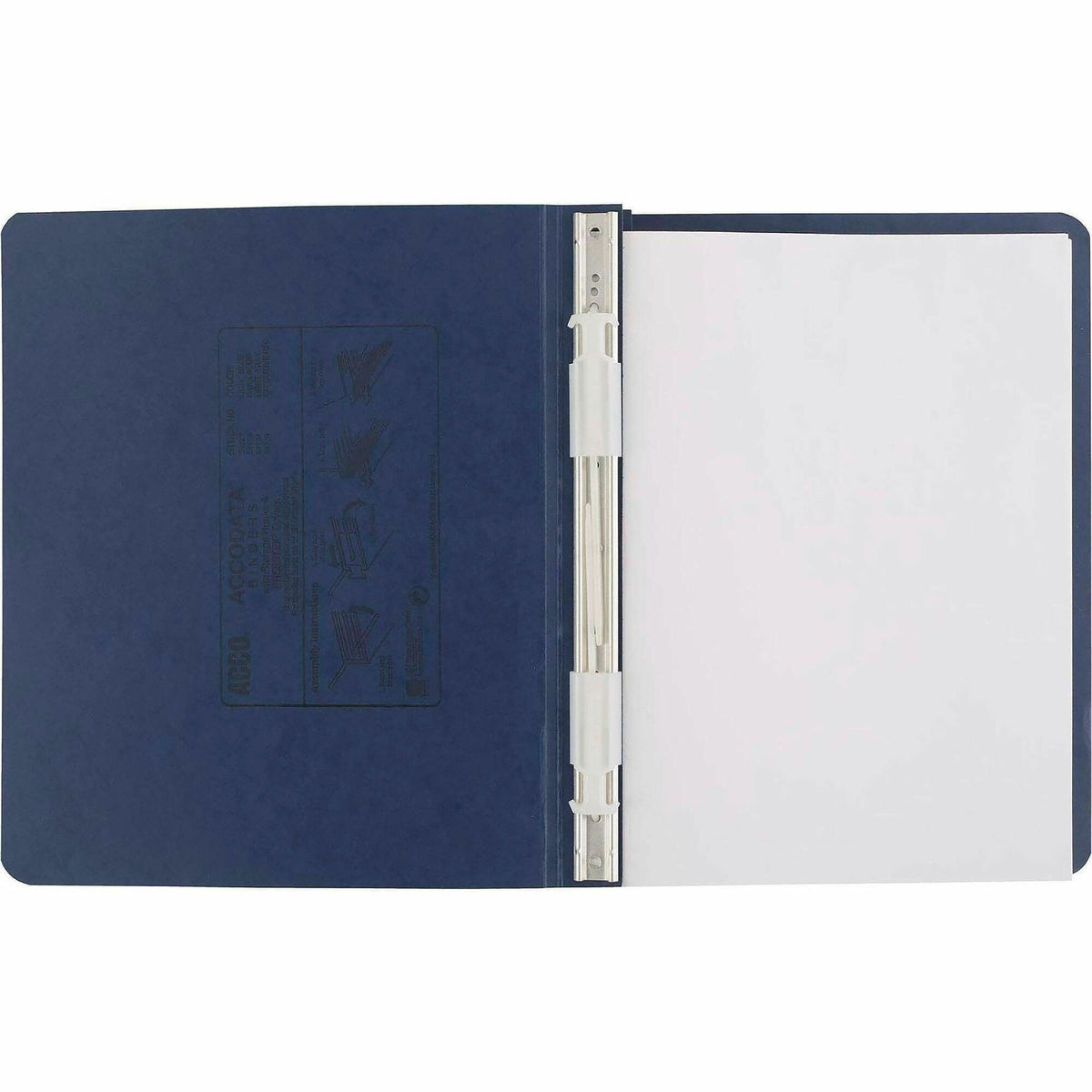 ACCO PRESSTEX Unburst Sheet Covers - 6" Binder Capacity - Letter - 8 1/2" x 11" Sheet Size - Dark Blue - Recycled - Retractable Filing Hooks, Hanging System, Moisture Resistant, Water Resistant - 1 Each