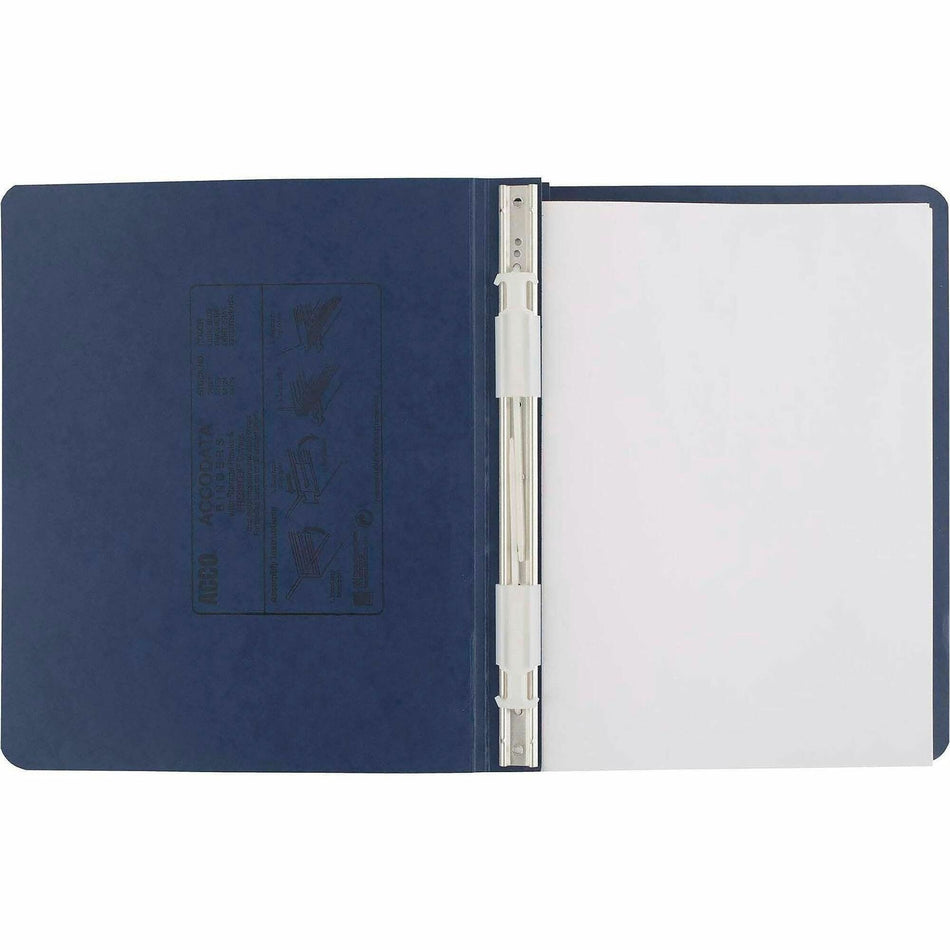 ACCO PRESSTEX Unburst Sheet Covers - 6" Binder Capacity - Letter - 8 1/2" x 11" Sheet Size - Dark Blue - Recycled - Retractable Filing Hooks, Hanging System, Moisture Resistant, Water Resistant - 1 Each
