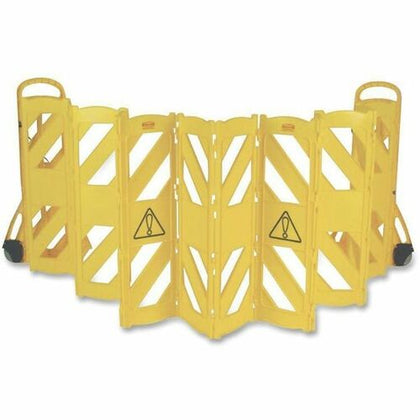 Rubbermaid Commercial Mobile Caution Barrier - Foldable 40’’ Height Yellow - Safety Signs