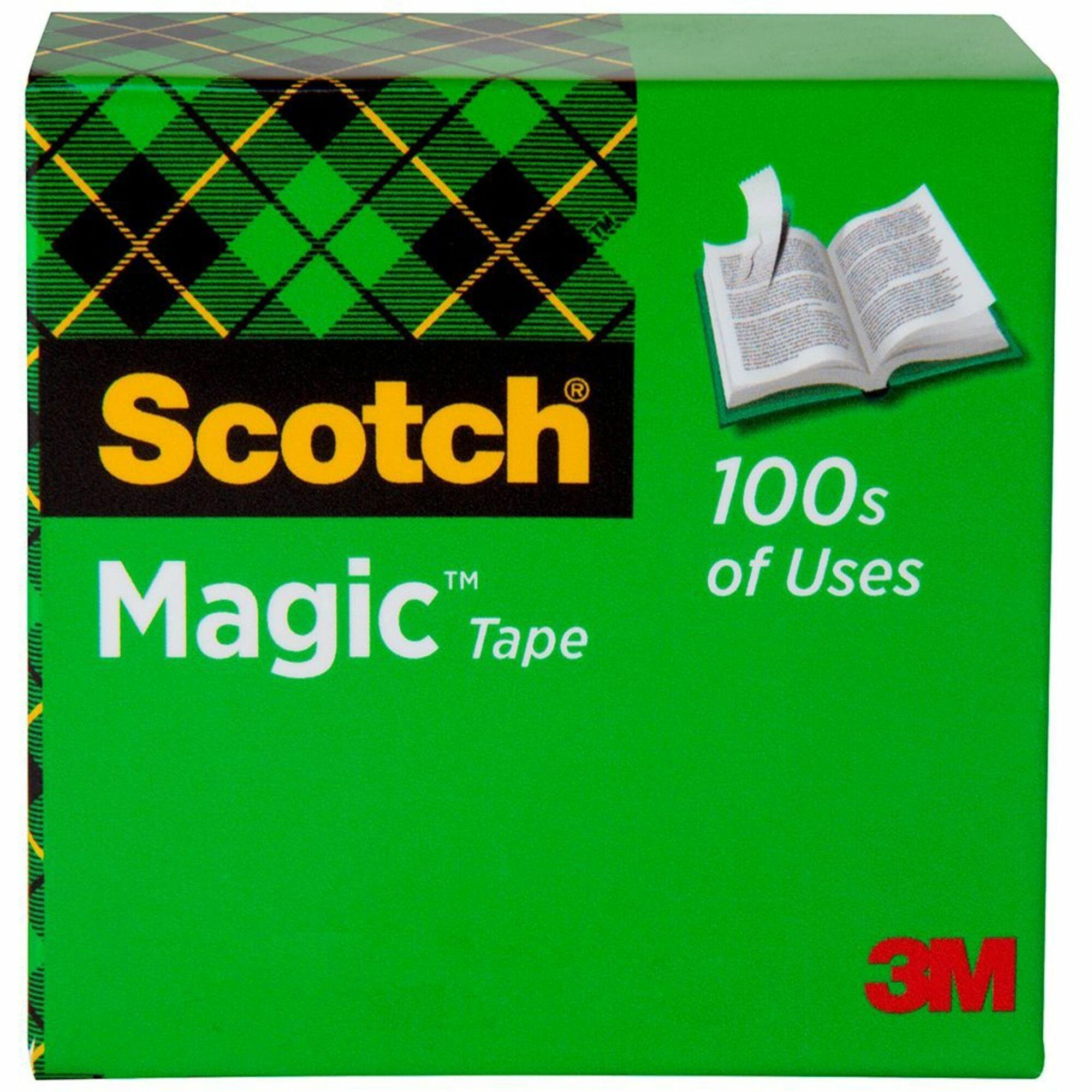 Scotch Invisible Magic Tape - 36 yd Length x 1" Width - 1" Core - Matte - Clear - Split Resistant, Tear Resistant - For Mending, Splicing - 1 Roll