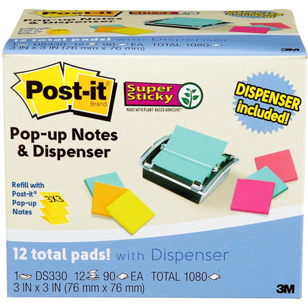 Post-it&reg; Super Sticky Dispenser Notes and Dispenser - Front