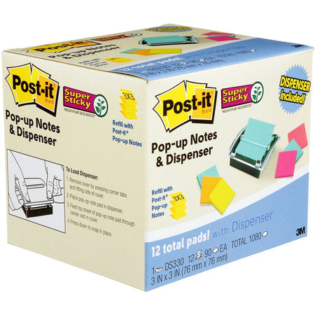Post-it&reg; Super Sticky Dispenser Notes and Dispenser - Right