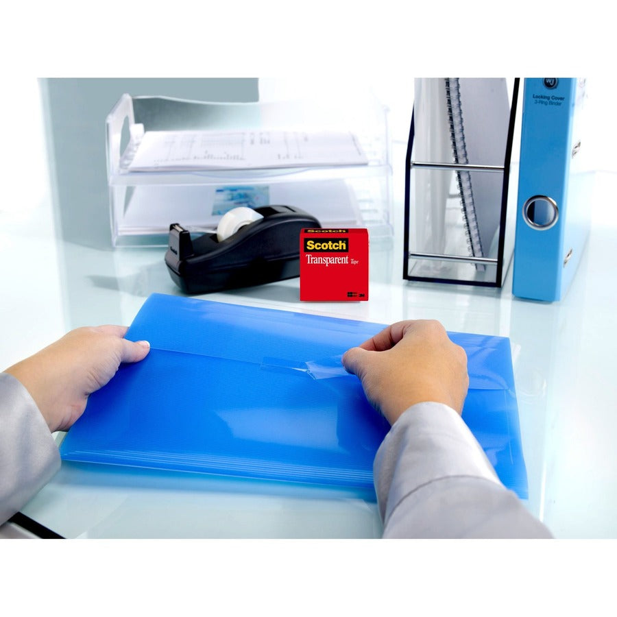 Scotch Transparent Tape: 1/2"W x 36 yd - Clear, Moisture Resistant - Multipurpose Tape
