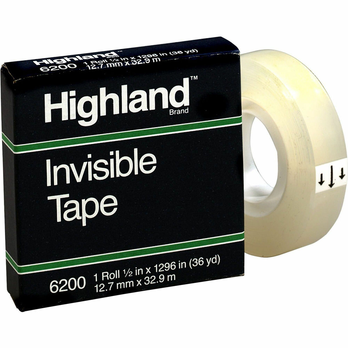 Highland 1/2"W Matte-finish Invisible Tape - 36 yd Length x 0.50" Width - 1" Core - Matte - Clear - For Mending, Splicing, Holding - 1 Roll