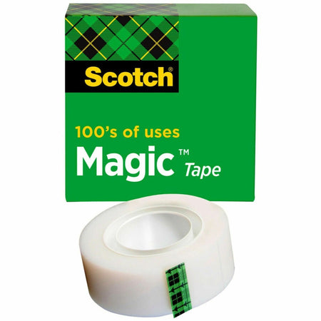 Scotch 3/4"W Magic Tape - 36 yd Length x 0.75" Width - 1" Core - Matte - Clear - Split Resistant, Tear Resistant - For Mending, Splicing - 1 Roll