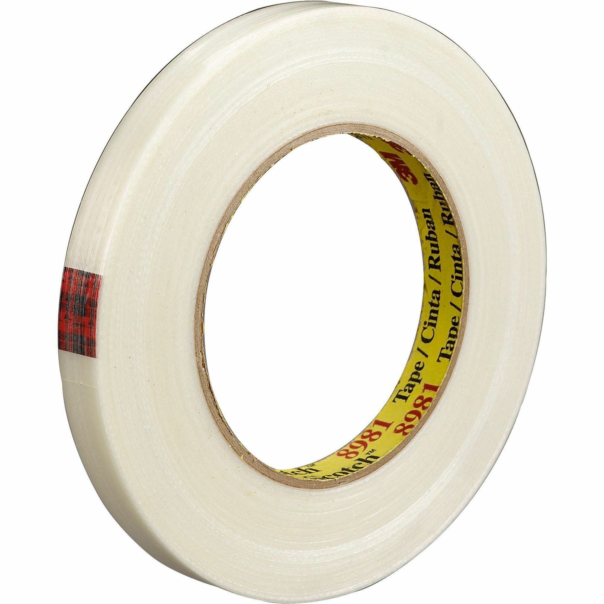 Scotch Premium-Grade Filament Tape - 60 yd Length x 0.75" Width x 6.6 mil Thickness - 3" Core - Clear - Synthetic Rubber - Glass Yarn Backing - Abrasion Resistant, Moisture Resistant, Curl Resistant - For Reinforcing, Banding - 1 Roll