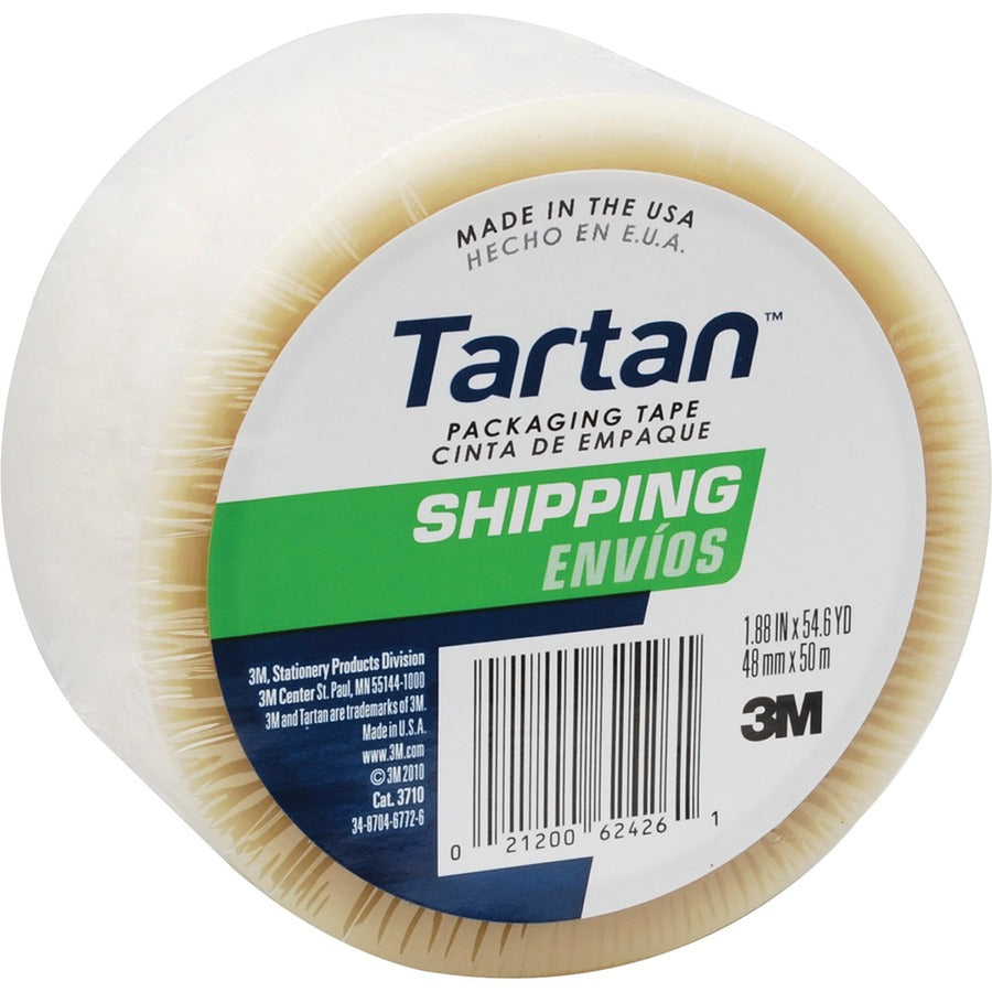 Tartan General-Purpose Packaging Tape - 54.60 yd Length x 1.88" Width x 1.9 mil Thickness - 3" Core - Clear - Rubber Resin Backing - For Packing - 1 Roll