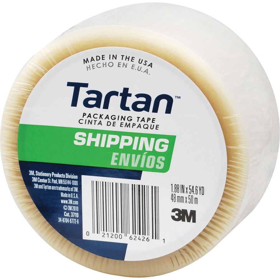 Tartan General-Purpose Packaging Tape - 54.60 yd Length x 1.88" Width x 1.9 mil Thickness - 3" Core - Clear - Rubber Resin Backing - For Packing - 1 Roll