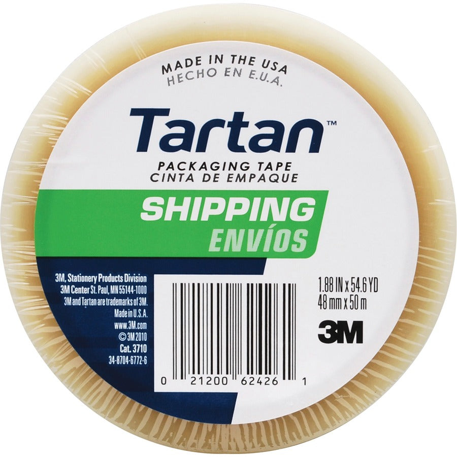 Tartan General-Purpose Packaging Tape - 54.60 yd Length x 1.88" Width x 1.9 mil Thickness - 3" Core - Clear - Rubber Resin Backing - For Packing - 1 Roll