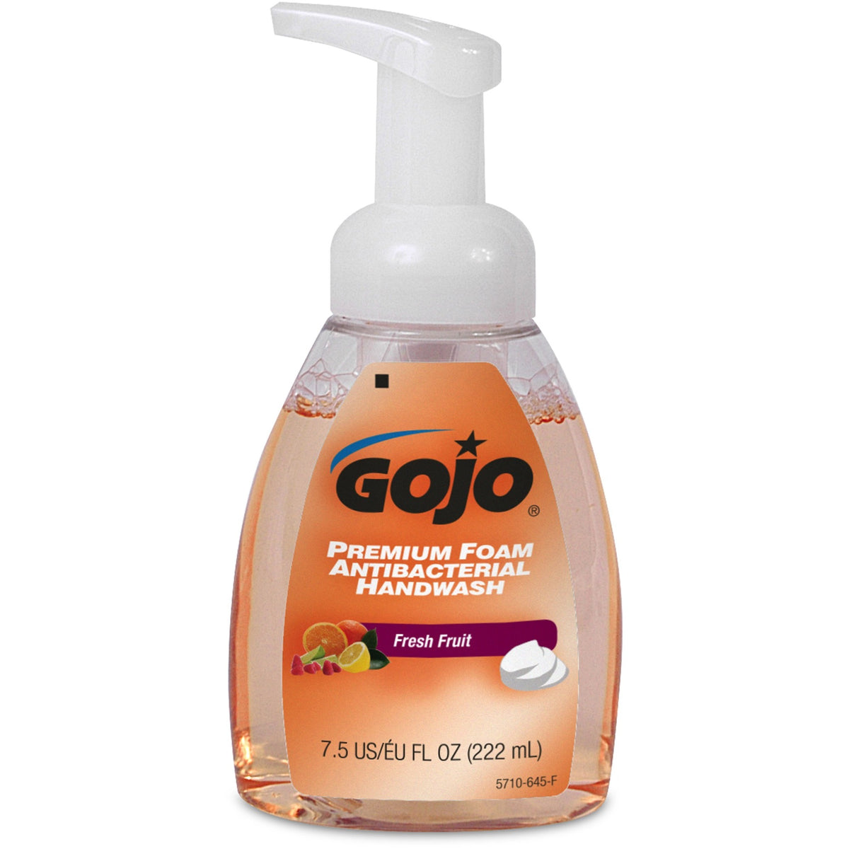 Gojo® Premium Foam Antibacterial Handwash - Fresh Fruit Scent - 7.50 fl oz - Pump Bottle Dispenser - Kill Germs - Hand - Orange - Rich Lather - 1 Each